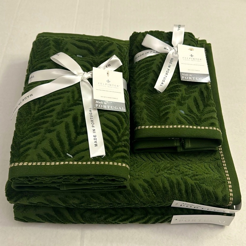 6pc FELPINTER Extra Long Combed Cotton Bath Towel Set - Made In Portugal…